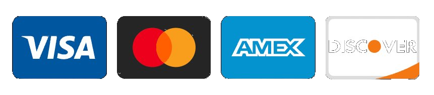 Visa, Mastercard, Amex, Discover